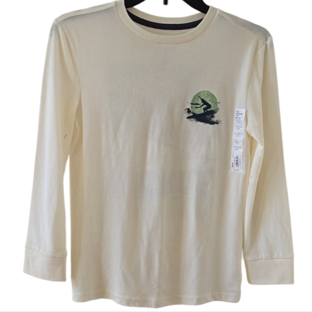 SONOMA BRAND BOYS OFF WHITE LONG SLEEVE SURFING TEE-SHIRT SIZE 8